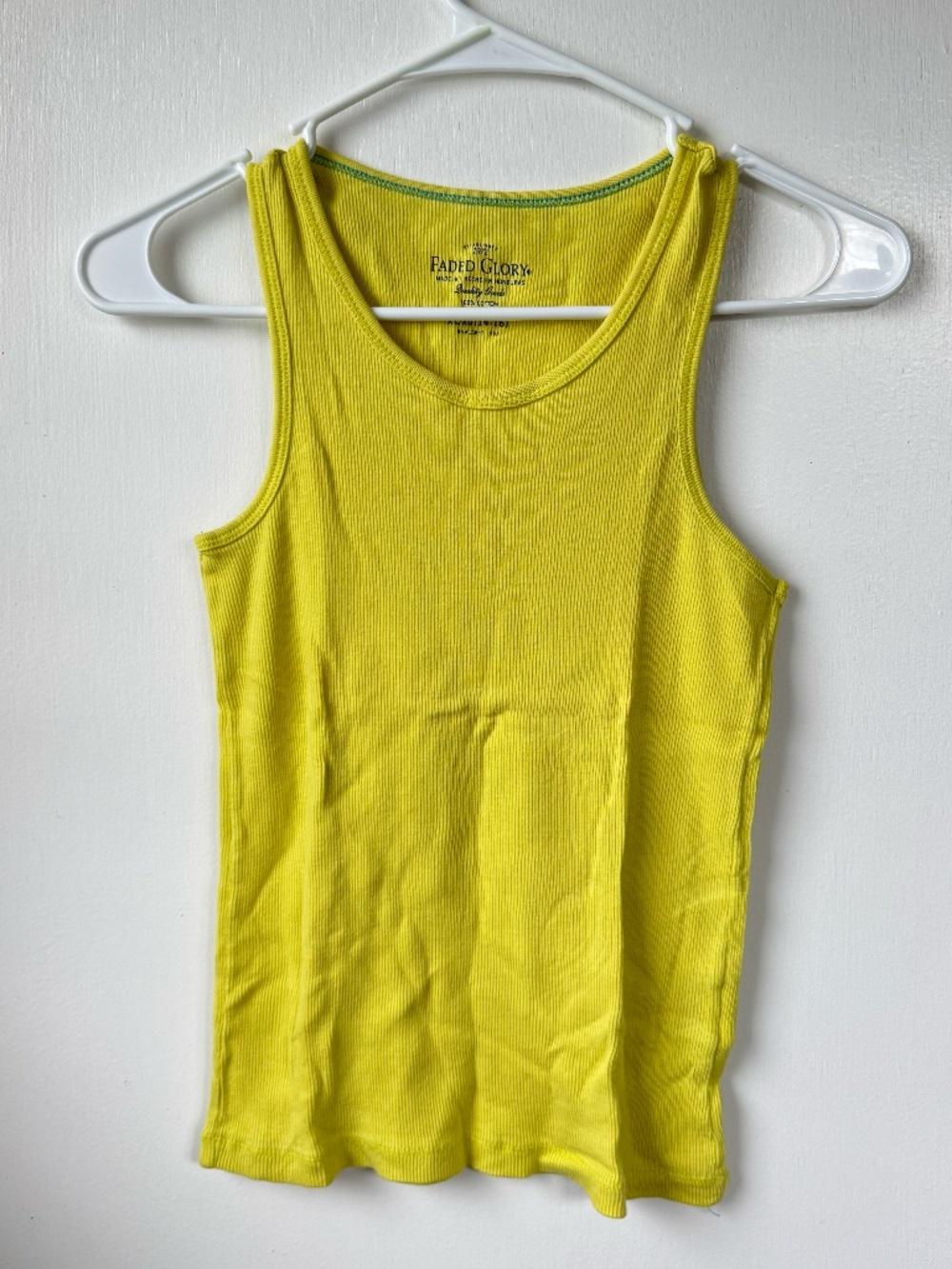 Lime green/yellow Faded Glory tank top size xl (14-16)
